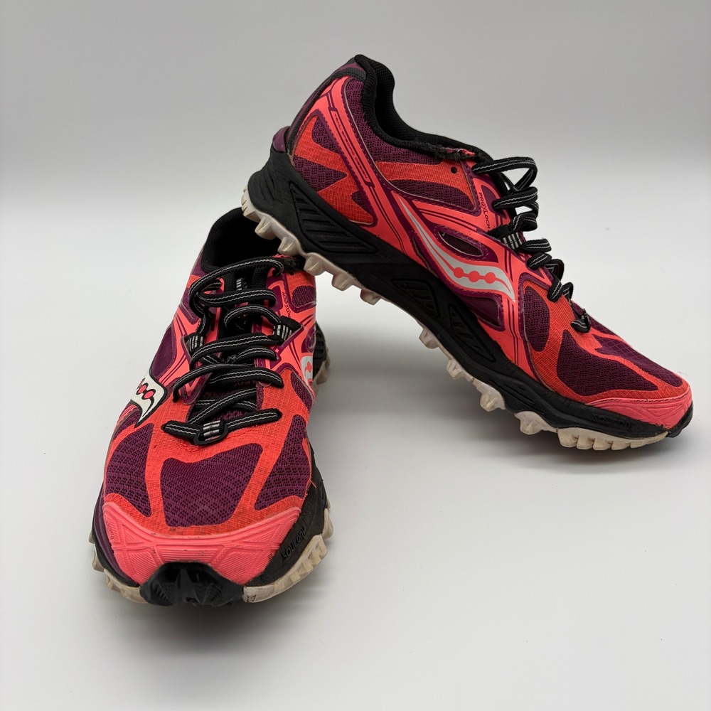 Saucony Xodus 5.0 Women 7.5 Trail Running Shoes Pink Purple Vibram S10250-3